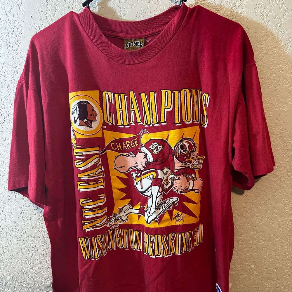 NWOT VINTAGE nutmeg mills Washington Redskins Men's Graphic Tee Shirt
